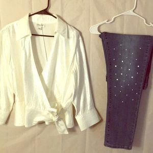 Anne Klein Pearl Jeans w/Coldwater Creek Blouse!